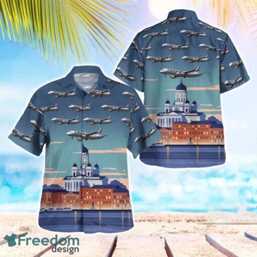 Finland Finnair Airbus A321-200 Hawaiian Shirt Summer Beach Shirt Product Photo 1