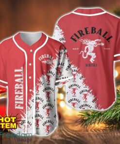 Fireball Whiskey Logo Printed Baseball Jersey Shirt For Men And Women