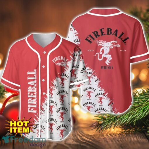 Fireball Whiskey Logo Printed Baseball Jersey Shirt For Men And Women Product Photo 1