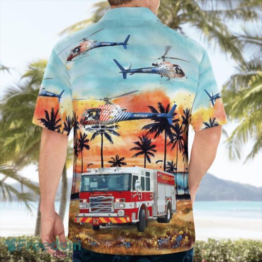 Flagler County Fire Rescue Vehicles 3D Summer Aloha Hawaiian Shirt Product Photo 2