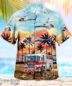 Flagler County Fire Rescue Vehicles 3D Summer Aloha Hawaiian Shirt Product Photo 3