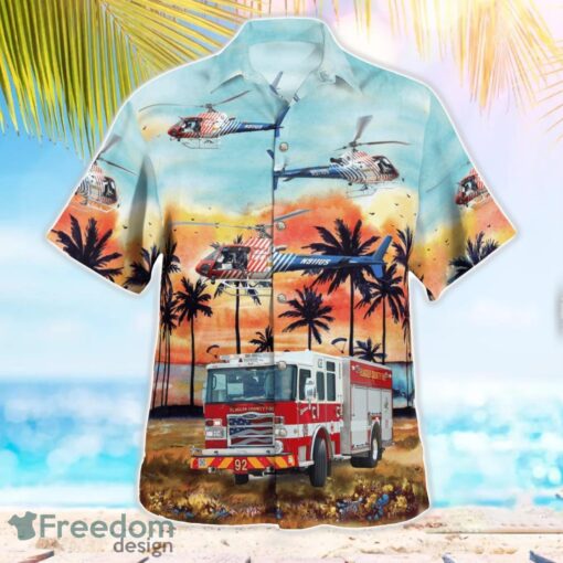 Flagler County Fire Rescue Vehicles 3D Summer Aloha Hawaiian Shirt Product Photo 3