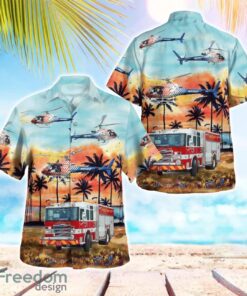 Flagler County Fire Rescue Vehicles 3D Summer Aloha Hawaiian Shirt