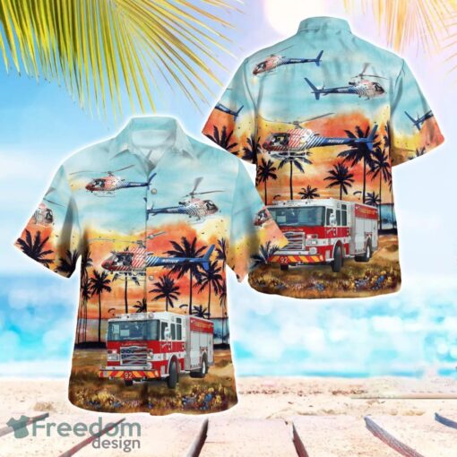 Flagler County Fire Rescue Vehicles 3D Summer Aloha Hawaiian Shirt Product Photo 1