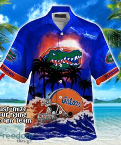 Florida Gators NCAA Hawaiian Shirt Coconut Tree Waves Beach Hawaii Shirt Custom Name For Fans Product Photo 2