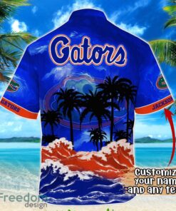 Florida Gators NCAA Hawaiian Shirt Coconut Tree Waves Beach Hawaii Shirt Custom Name For Fans Product Photo 3