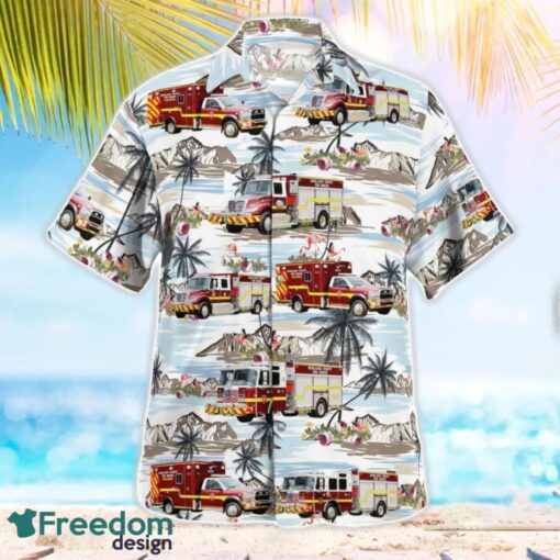 Florida, Highlands County Fire Rescue Beach Hawaiian Shirt Product Photo 3