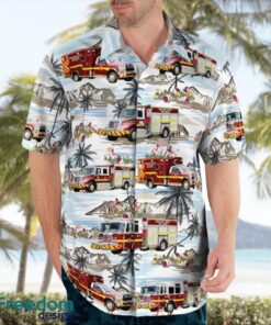 Florida, Highlands County Fire Rescue Beach Hawaiian Shirt Product Photo 4