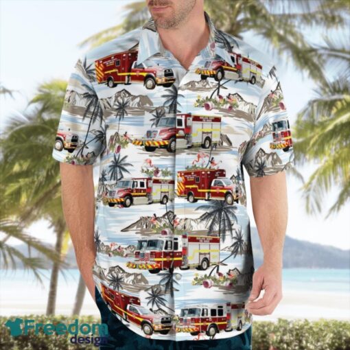 Florida, Highlands County Fire Rescue Beach Hawaiian Shirt Product Photo 4