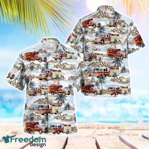 Florida, Highlands County Fire Rescue Beach Hawaiian Shirt Product Photo 1