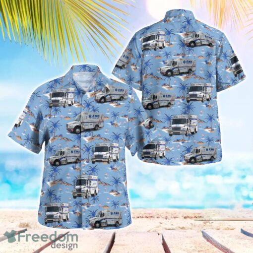 Florida, Manatee County Emergency Medical Services Beach Hawaiian Shirt Product Photo 1