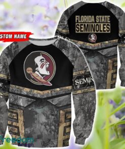 Florida State Seminoles Grey Black Hunting AOP T-Shirt Hoodie Sweatshirt Zip Hoodie Custom Name Product Photo 2