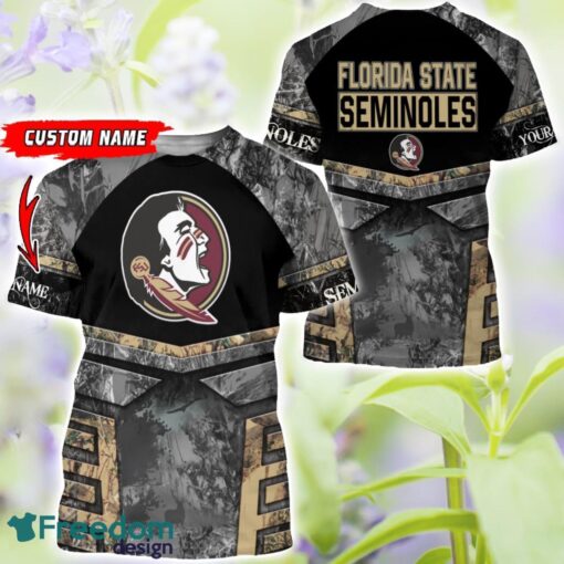 Florida State Seminoles Grey Black Hunting AOP T-Shirt Hoodie Sweatshirt Zip Hoodie Custom Name Product Photo 3