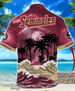 Florida State Seminoles NCAA Hawaiian Shirt Coconut Tree Waves Beach Hawaii Shirt Custom Name For Fans Product Photo 3