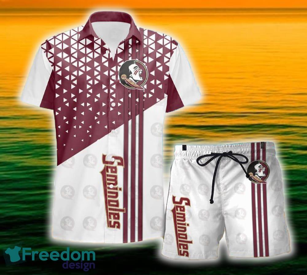 Florida State Seminoles Triangle Abstract Pattern Hawaii Shirt and Shorts Summer For Beach Fans image Florida State Seminoles Triangle Abstract Pattern Hawaii Shirt and Shorts Summer For Beach Fans - Florida State Seminoles Triangle Abstract Pattern Hawaii Shirt and Shorts Summer For Beach Fans