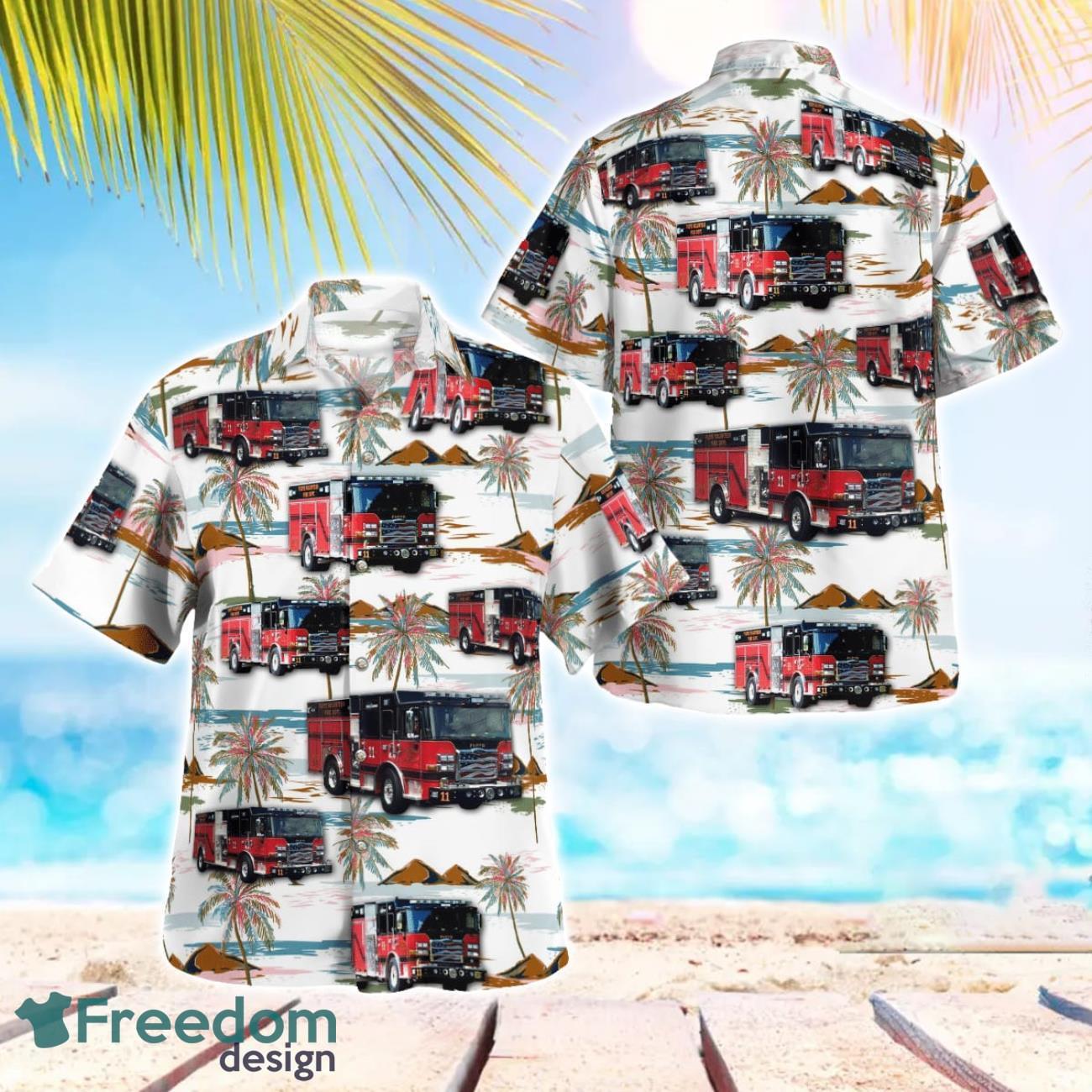 Floyd County Volunteer Fire Dept Station 1 Beach Hawaiian Shirt Summer Gift image Floyd County Volunteer Fire Dept Station 1 Beach Hawaiian Shirt Summer Gift Product Photo 1