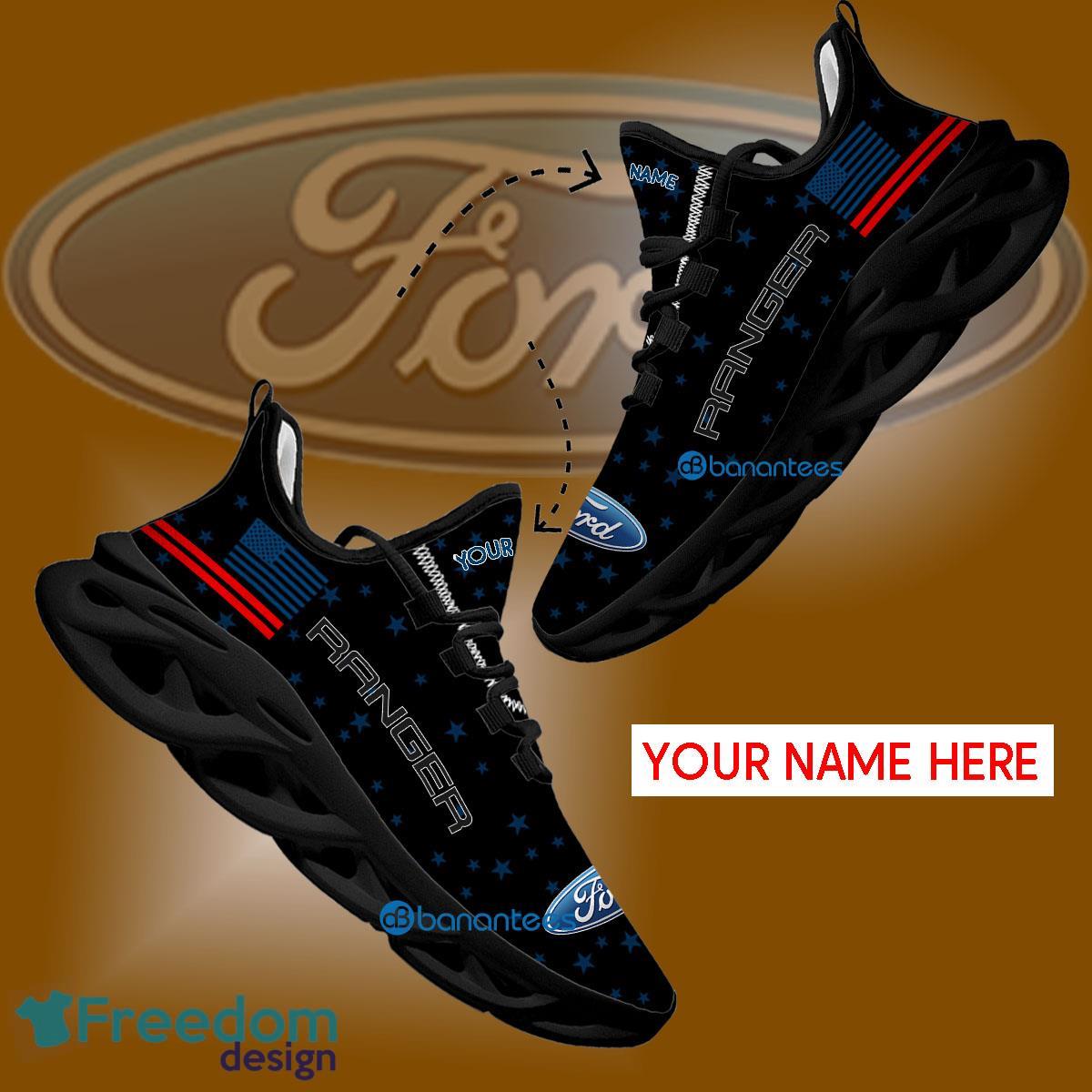 Ford Ranger Car Racing Sport Sneaker Athleisure Custom Name Gift Max Soul Shoes USA Flag Star New For Fans - Ford Ranger Car Racing Running Shoes New Trending Personalized Photo 1