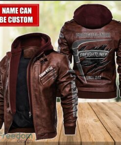 Freightliner 2D Leather Jacket For Men Custom Name Special Gift Ideas Product Photo 2