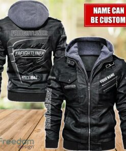 Freightliner 2D Leather Jacket For Men Custom Name Special Gift Ideas Product Photo 1