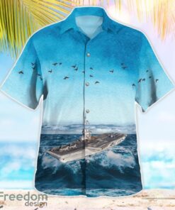 French Navy Charles de Gaulle Hawaiian Shirt Summer Beach Shirt Product Photo 2