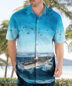 French Navy Charles de Gaulle Hawaiian Shirt Summer Beach Shirt Product Photo 3