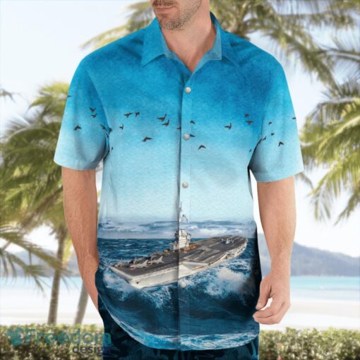 French Navy Charles de Gaulle Hawaiian Shirt Summer Beach Shirt Product Photo 3