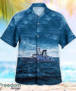 French Navy Forbin (D620) Hawaiian Shirt Summer Beach Shirt Product Photo 2