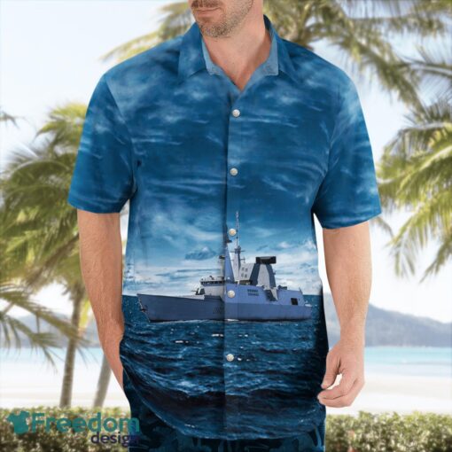 French Navy Forbin (D620) Hawaiian Shirt Summer Beach Shirt Product Photo 3