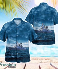 French Navy Forbin (D620) Hawaiian Shirt Summer Beach Shirt Product Photo 1