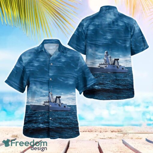 French Navy Forbin (D620) Hawaiian Shirt Summer Beach Shirt Product Photo 1