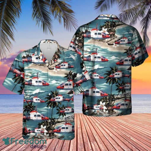 German Air Medical Services Helicopter 2 Hawaiian Shirt Beach Summer Shirt Product Photo 1