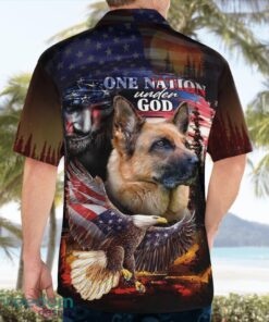 German Shepherd One Nation Under God 3D Summer Aloha Hawaiian Shirt Product Photo 2