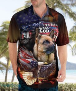 German Shepherd One Nation Under God 3D Summer Aloha Hawaiian Shirt Product Photo 4