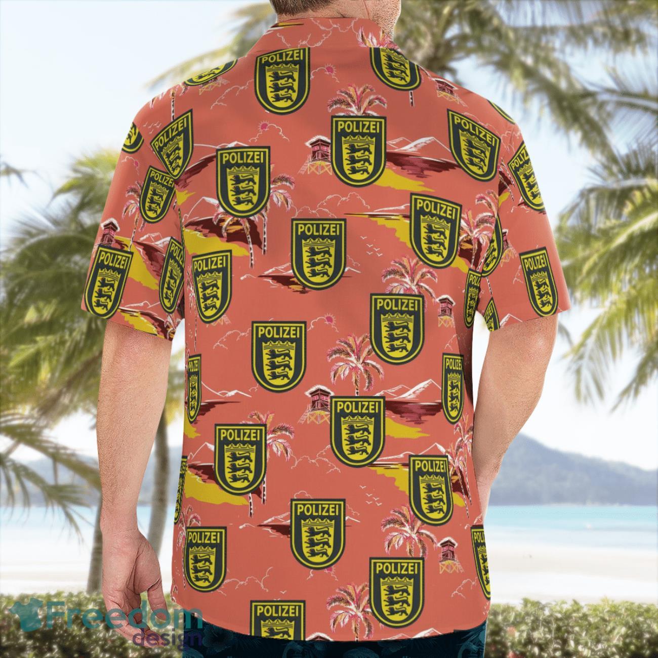 Germany, Baden-Württemberg Police Patch Hawaiian Shirt Summer Beach Shirt Germany, Baden-Württemberg Police Patch Hawaiian Shirt Summer Beach Shirt Product Photo 2