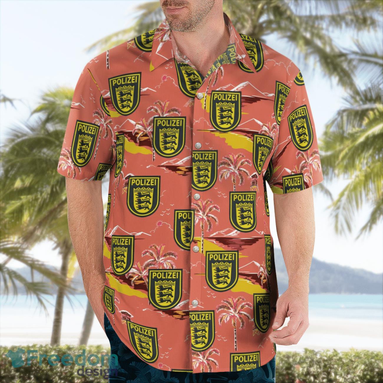 Germany, Baden-Württemberg Police Patch Hawaiian Shirt Summer Beach Shirt Germany, Baden-Württemberg Police Patch Hawaiian Shirt Summer Beach Shirt Product Photo 4