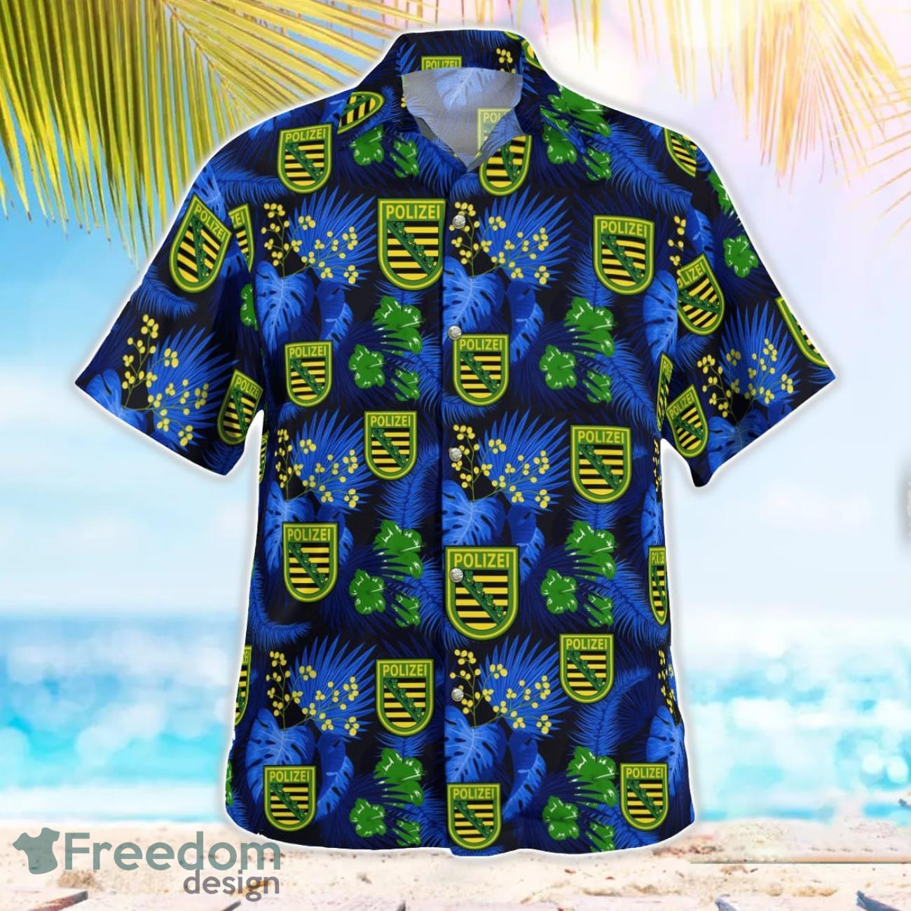 Germany, Saxony State Police Patch Hawaiian Shirt Men Women Beach Shirt image Germany, Saxony State Police Patch Hawaiian Shirt Men Women Beach Shirt Product Photo 3