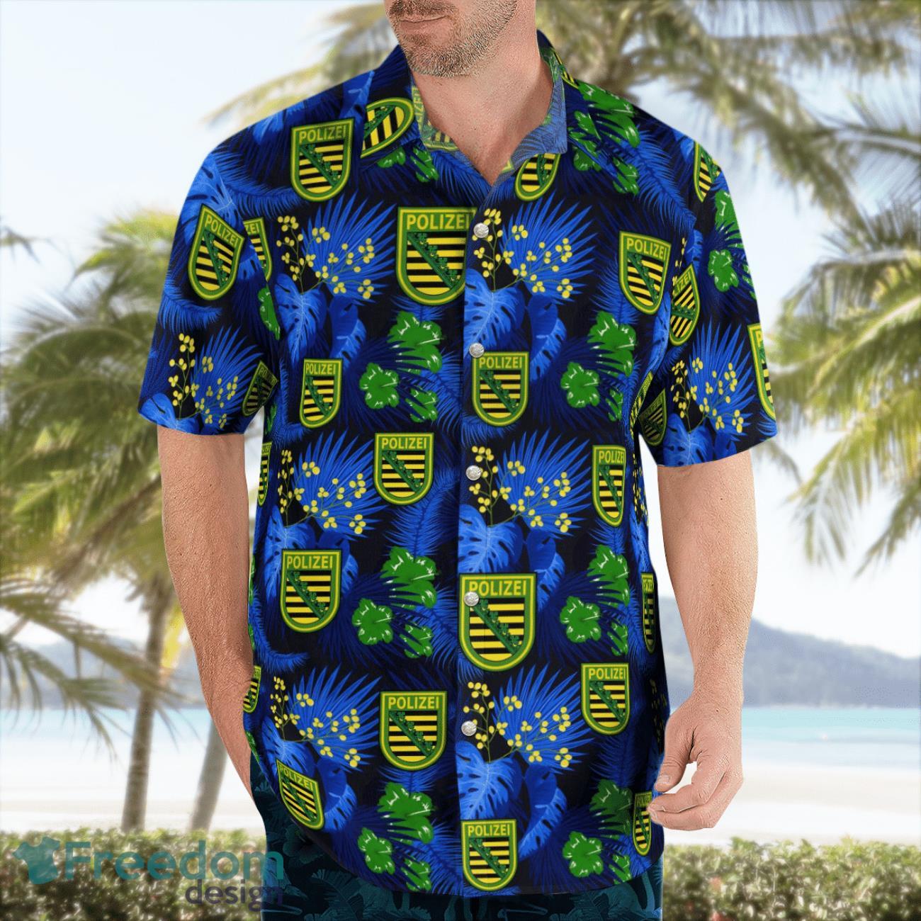 Germany, Saxony State Police Patch Hawaiian Shirt Men Women Beach Shirt Germany, Saxony State Police Patch Hawaiian Shirt Men Women Beach Shirt Product Photo 4