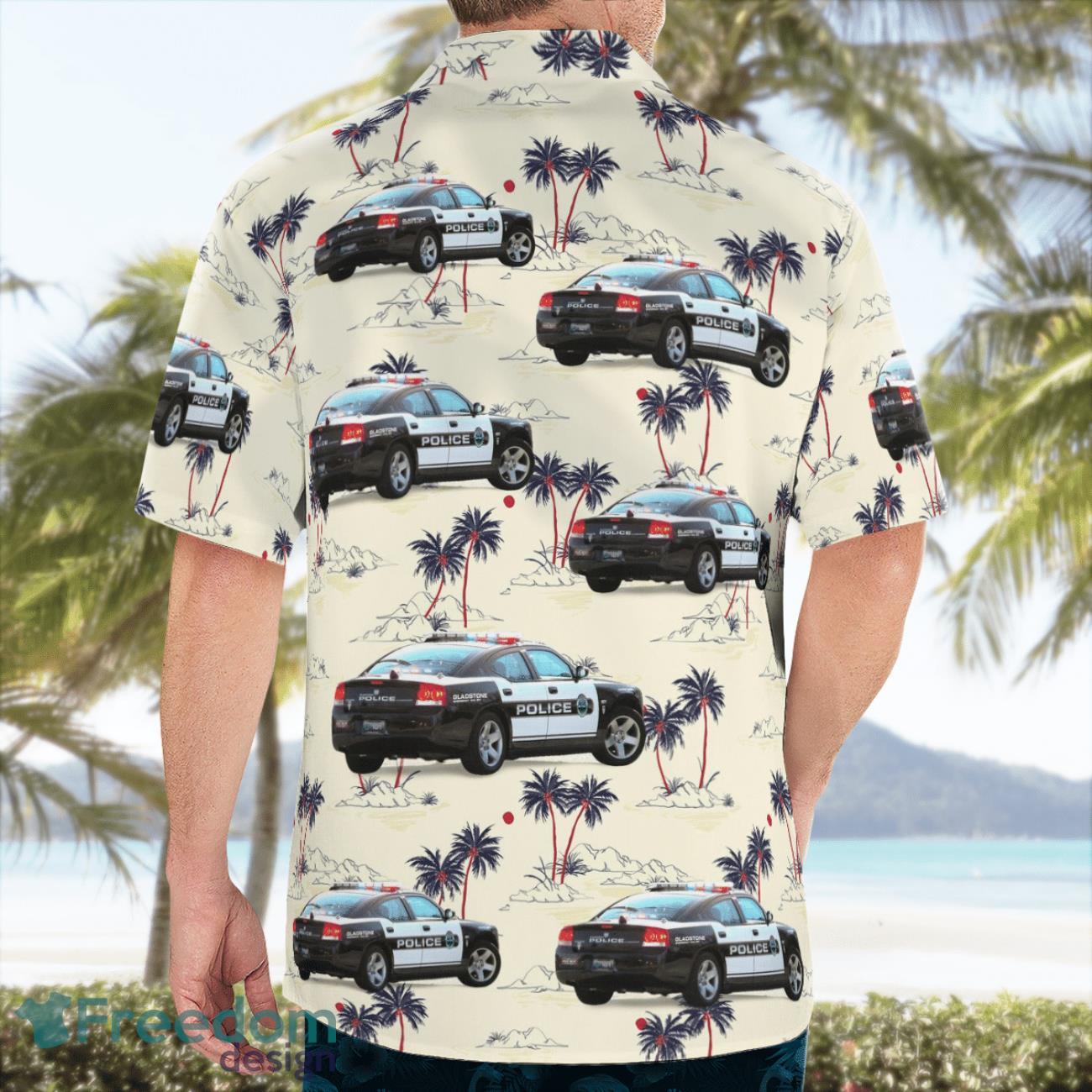 Gladstone MO Police Dodge Chargers 3D Hawaiian Shirt image Gladstone MO Police Dodge Chargers 3D Hawaiian Shirt Product Photo 2