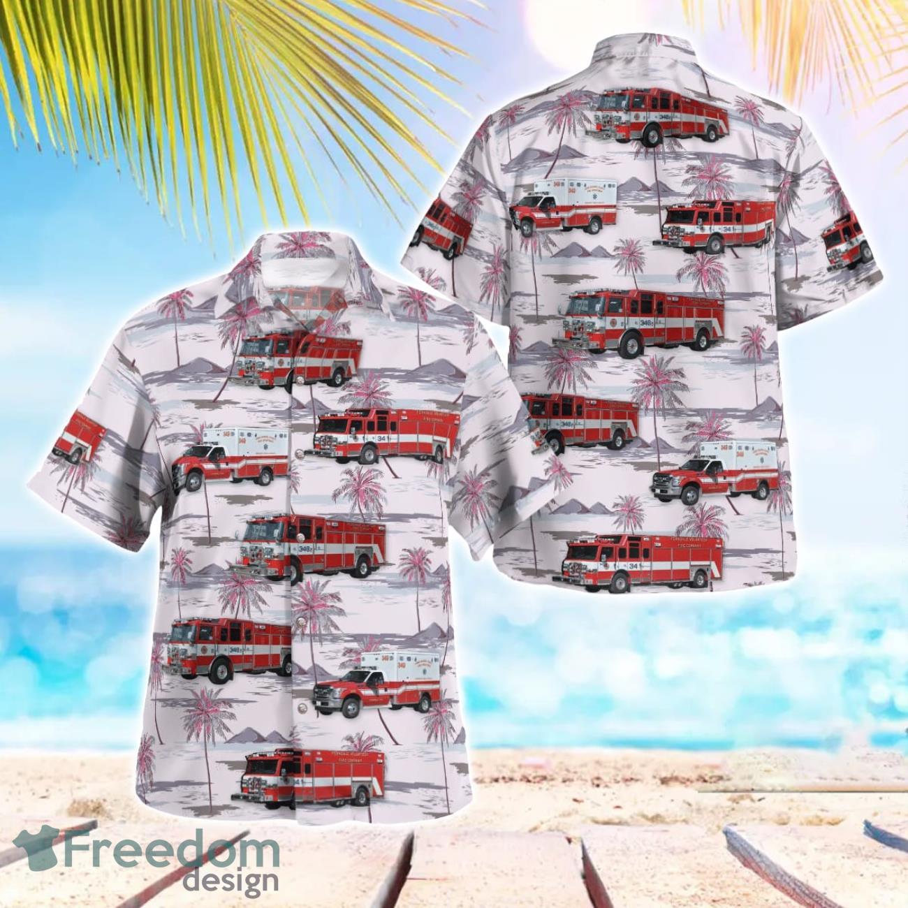 Glen Burnie, Anne Arundel County, Maryland, Ferndale Volunteer Fire Company 34 Beach Hawaiian Shirt image Glen Burnie, Anne Arundel County, Maryland, Ferndale Volunteer Fire Company 34 Beach Hawaiian Shirt Product Photo 1