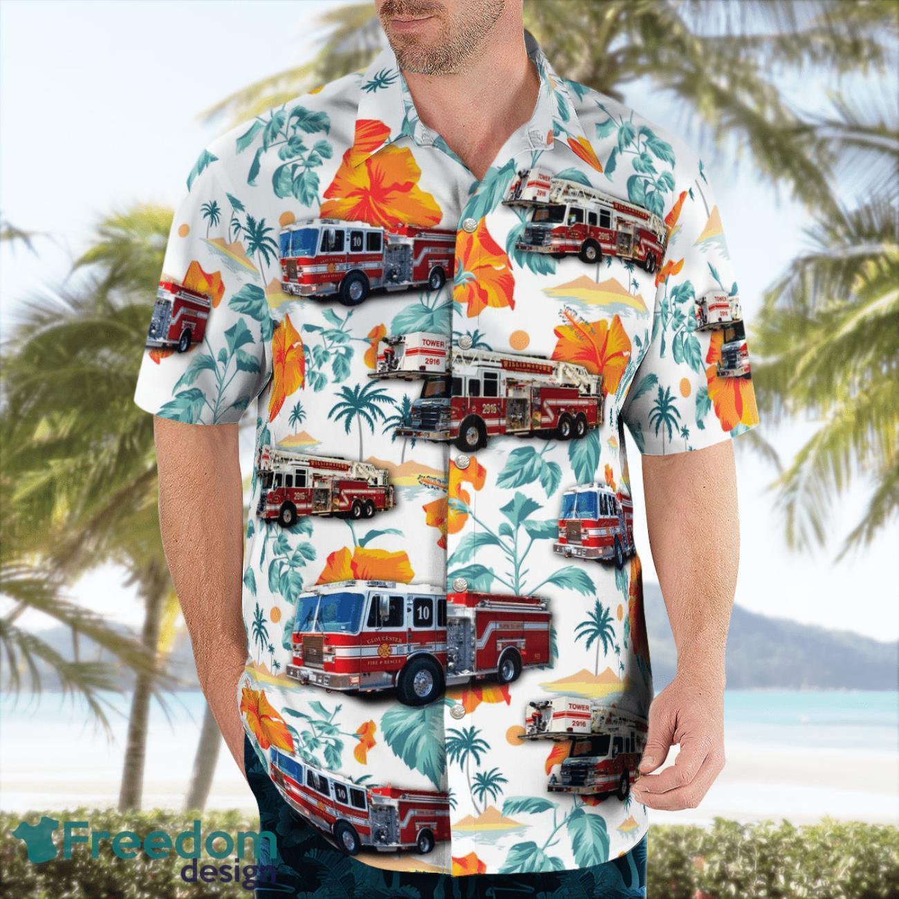 Gloucester Volunteer Fire and Rescue Beach Hawaiian Shirt Summer Gift image Gloucester Volunteer Fire and Rescue Beach Hawaiian Shirt Summer Gift Product Photo 3