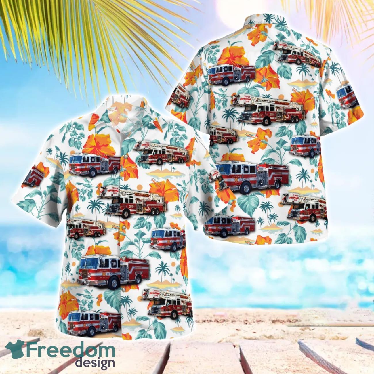Gloucester Volunteer Fire and Rescue Beach Hawaiian Shirt Summer Gift image Gloucester Volunteer Fire and Rescue Beach Hawaiian Shirt Summer Gift Product Photo 1