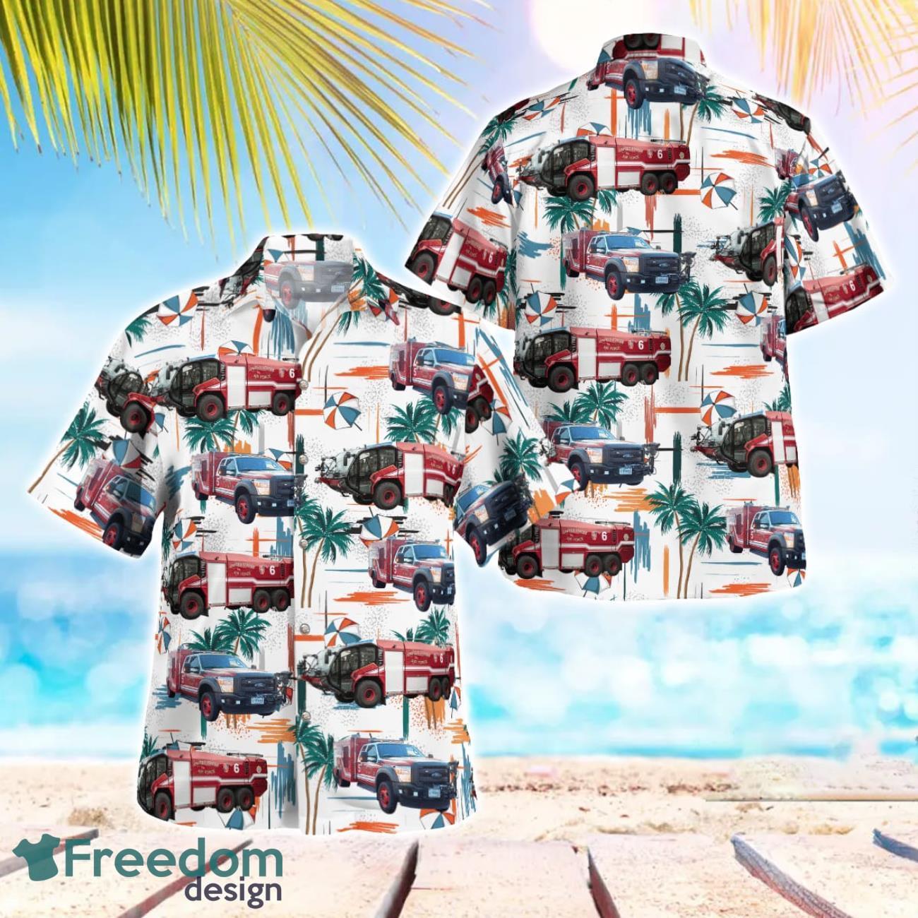 Gloucestershire, United Kingdom, RAF Fairford Fire Dept, 422nd Fire & Emergency Service, Hawaiian Shirt Summer Beach Gift image Gloucestershire, United Kingdom, RAF Fairford Fire Dept, 422nd Fire & Emergency Service, Hawaiian Shirt Summer Beach Gift Product Photo 1