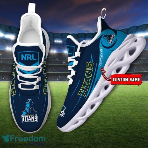 Gold Coast Titans NRL Max Soul Shoes Sneakers Sport Gift For Fans Running Shoes Custom Name Product Photo 2