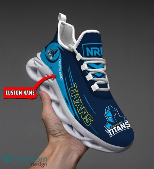 Gold Coast Titans NRL Max Soul Shoes Sneakers Sport Gift For Fans Running Shoes Custom Name Product Photo 1