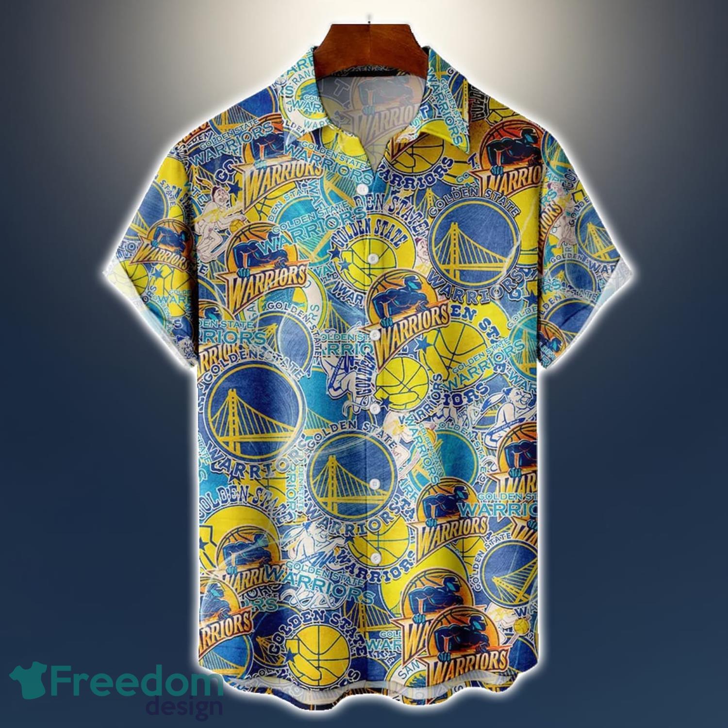 Golden State Warriors Logo All Printed 3D Hawaiian Shirt For Fans NBA Hawaiian Shirt image Golden State Warriors Logo All Printed 3D Hawaiian Shirt For Fans NBA Hawaiian Shirt Product Photo 1