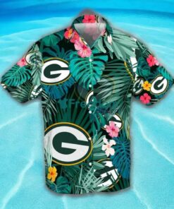 Green Bay Packers 3D Flower Hibiscus Hawaiian Shirt Green Bay Packers 3D Flower Hibiscus Hawaiian Shirt