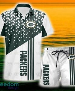 Green Bay Packers Triangle Abstract Pattern Hawaii Shirt and Shorts Summer For Beach Fans