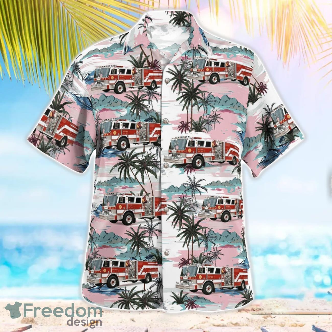 Hagerman Fire Department, NY 3D Summer Aloha Hawaiian Shirt image Hagerman Fire Department, NY 3D Summer Aloha Hawaiian Shirt Product Photo 3