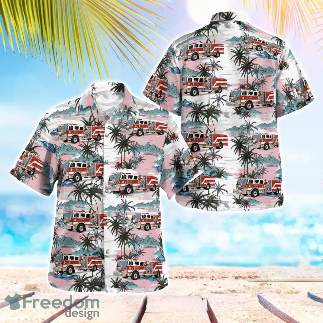 Hagerman Fire Department, NY 3D Summer Aloha Hawaiian Shirt image Hagerman Fire Department, NY 3D Summer Aloha Hawaiian Shirt Product Photo 1