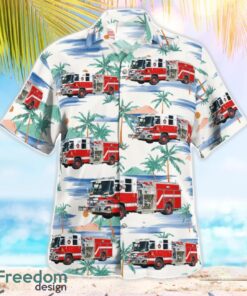 Harris County, Texas Baytown Fire Department 3D Summer Aloha Hawaiian Shirt Product Photo 3